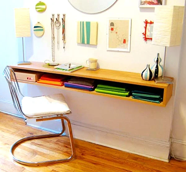 Colorful DIY Floating Desk