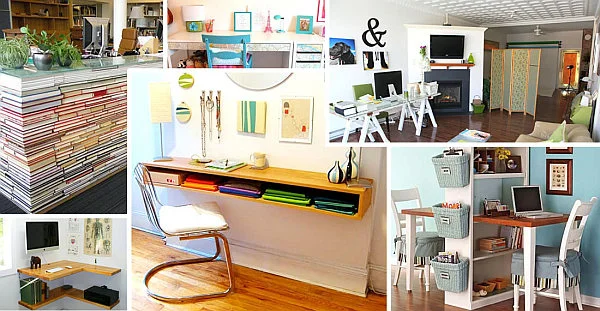 Collage of DIY Desks Inspirational Ideas