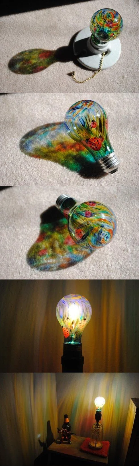 37.PAINT A LIGHT BULB AND SPREAD THE COLORS