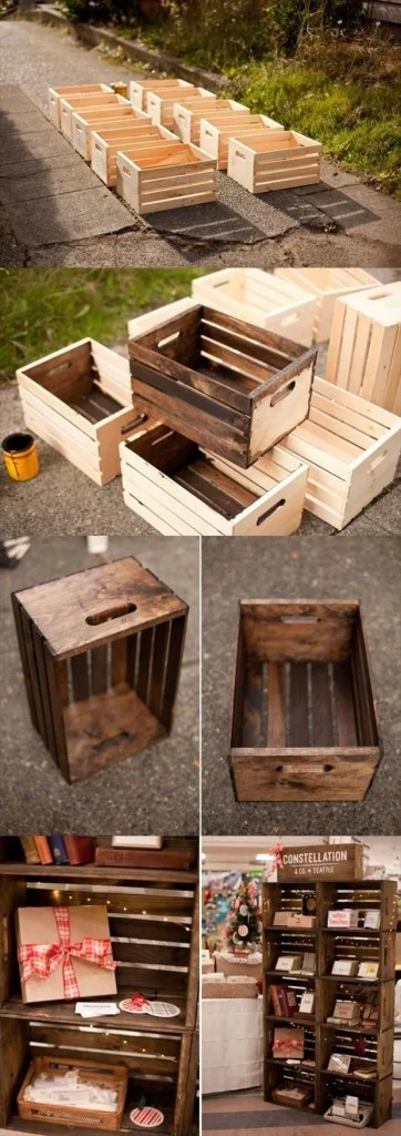 7. ADD UP SOME CRATES AND TRANSFORM THEM INTO BEAUTIFUL STORAGE