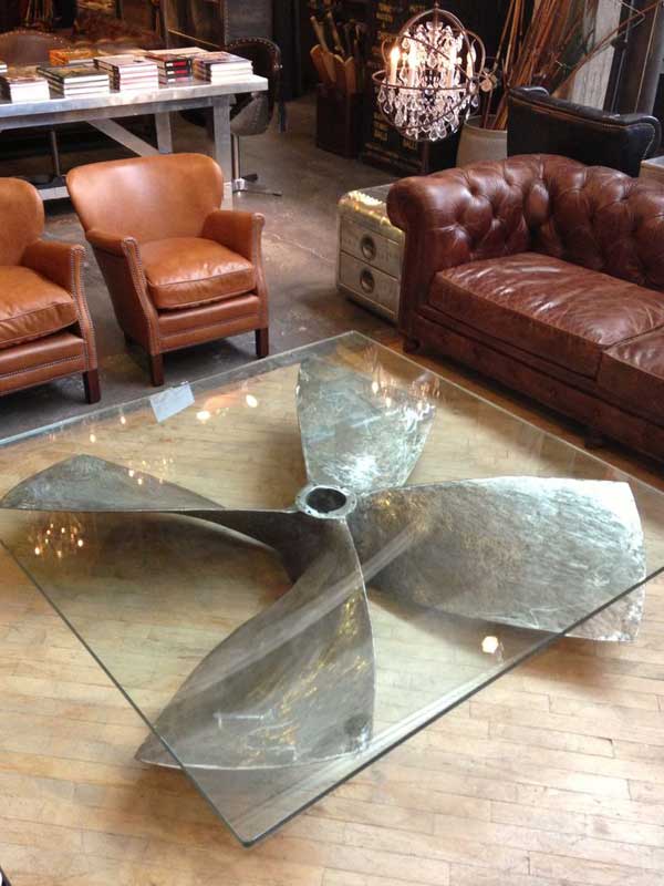 19. Sculptural Glass Propeller Table