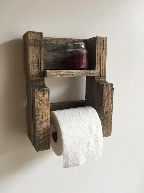 #46 Wood toilet paper holder
