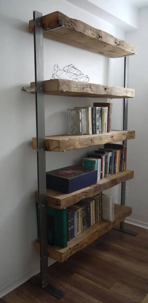 #17 Superb rustic reclaimed wood standing shelves from a barn