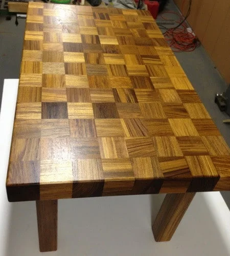 CUSTOM COFFEE TABLE MADE FROM RECYCLED TEAK WOOD