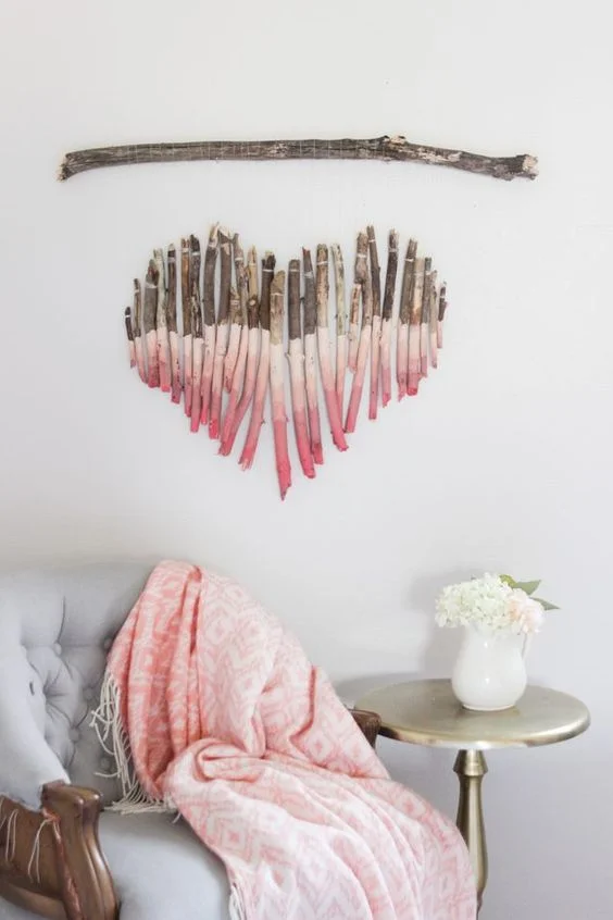 BUILD A SPLENDID HEART-SHAPED WALL ART OUT OF BRANCHES