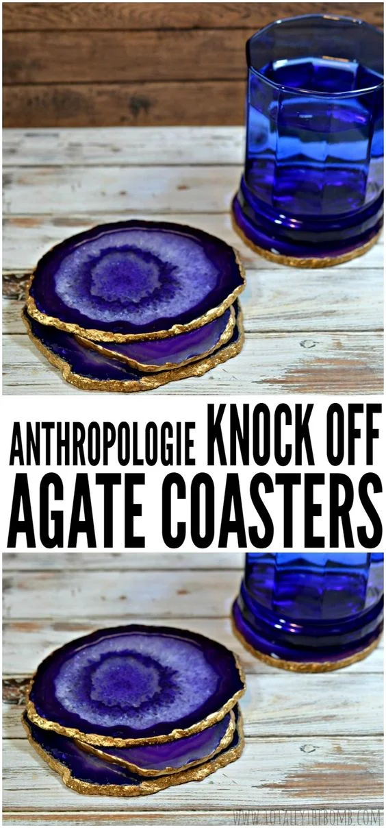 anthropologie knock off diy agate coasters