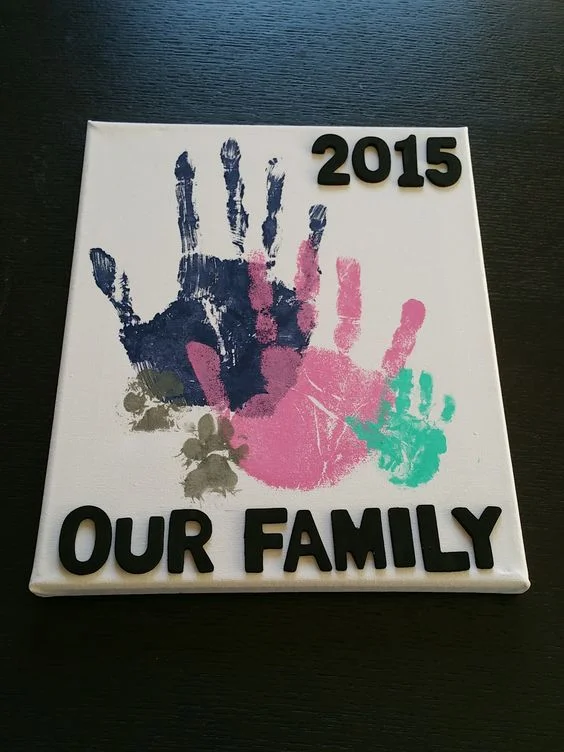 realize beautiful family handprints on canvas
