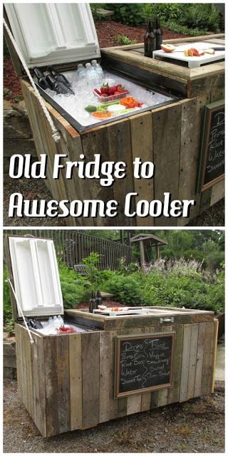 transform an old fridge into a cool cooler