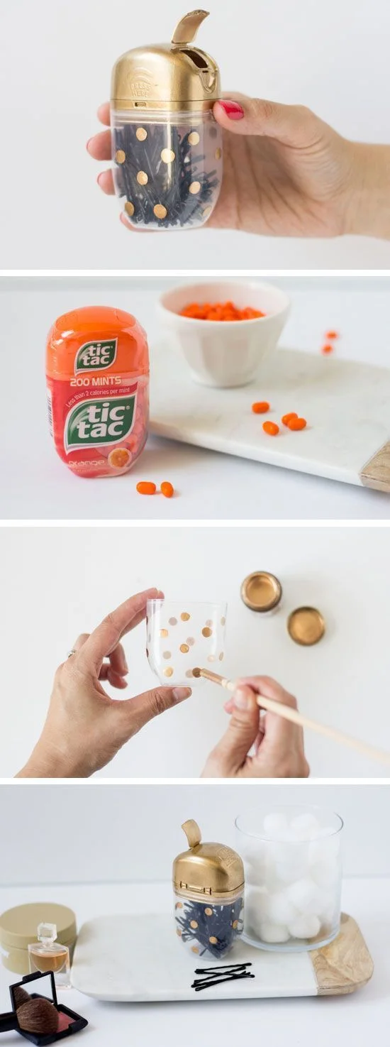 upcycle a tic tac into a bobby pin case