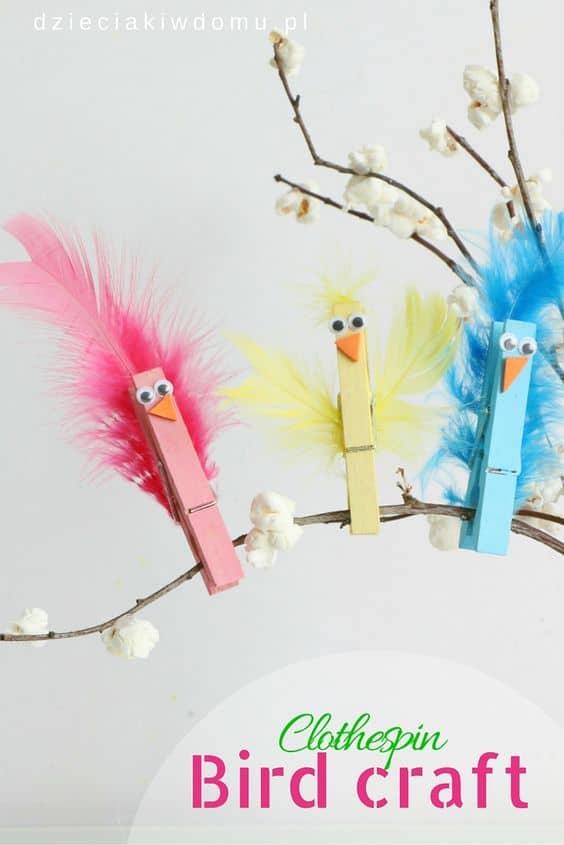 3. HAVE FUN WITH CLOTHESPIN BIRDS