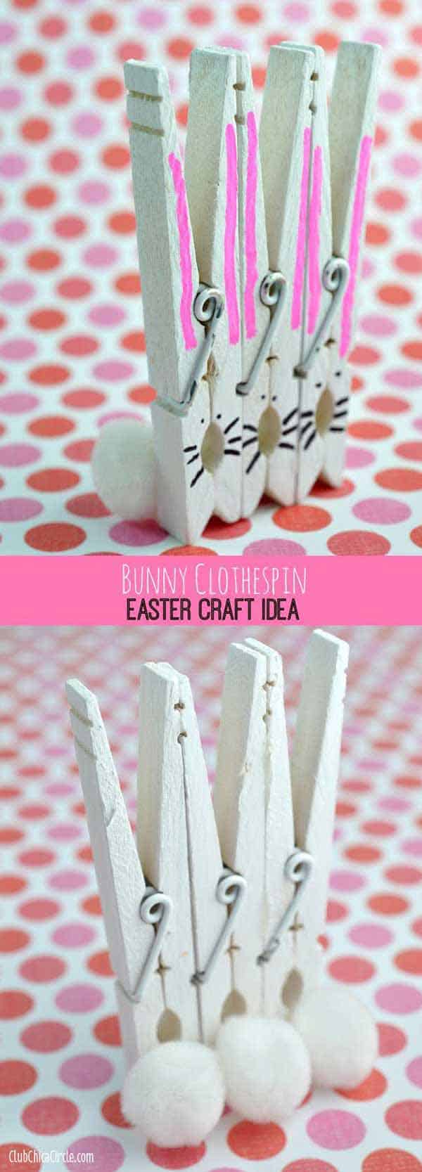 29. CRAFT CLOTHESPIN BUNNIES