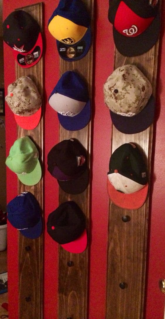 12. VERTICAL DISPLAY OF COLORFUL HATS