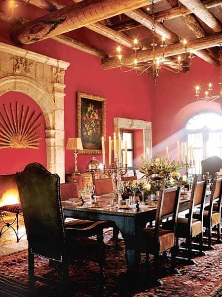 DINNING ROOM RED ACCENT WALL 