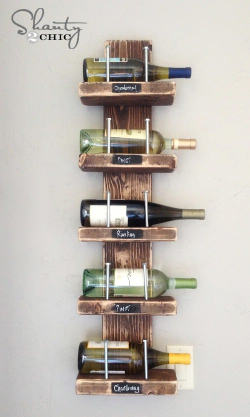 17. Display your wine collection with this rustic wine shelf