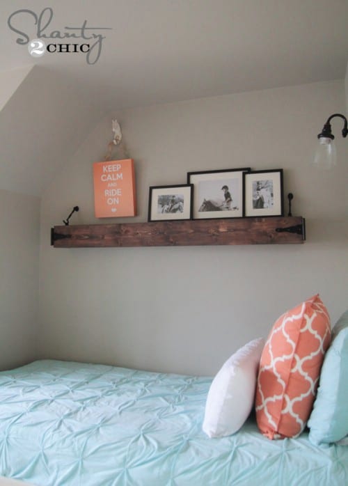6. A beautiful floating shelf is easy to make you just need an old board 