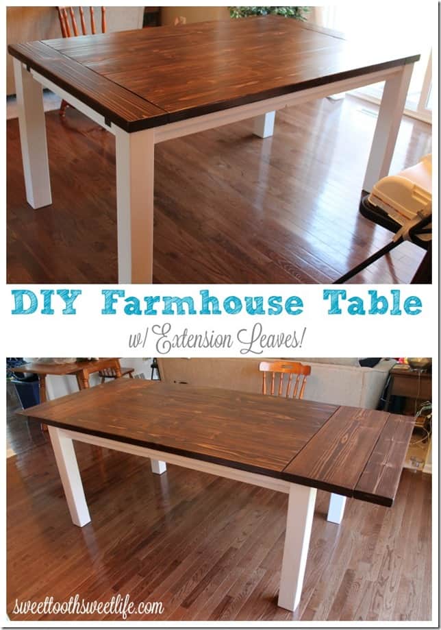  DIY FARMHOUSE TABLE WITH EXTENSIONS