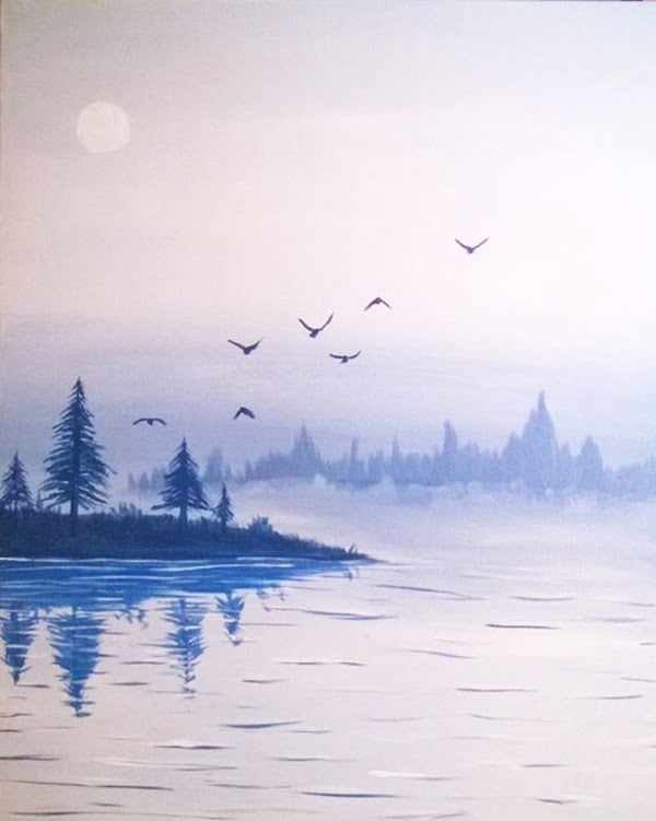 Misty Waters painting watercolor