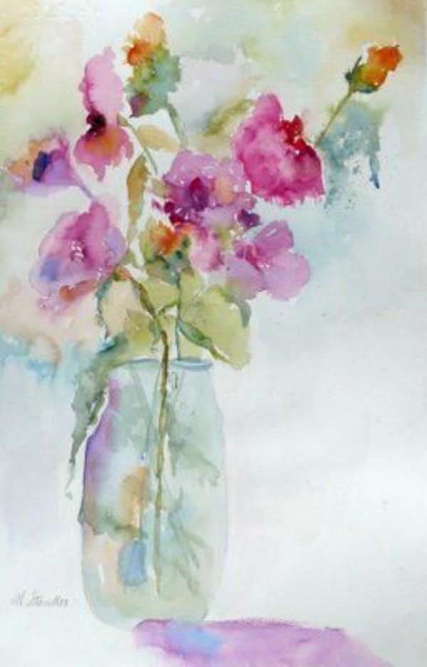 Flowers  painted in watercolor