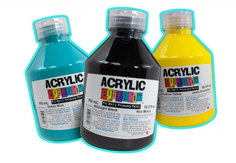 Blickrylic Student Acrylics - Fluorescent Colors, Set of 6, 2 oz Bottles