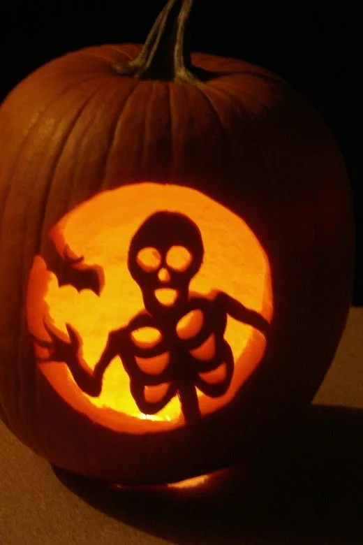 Spooky Skeleton Pumpkin