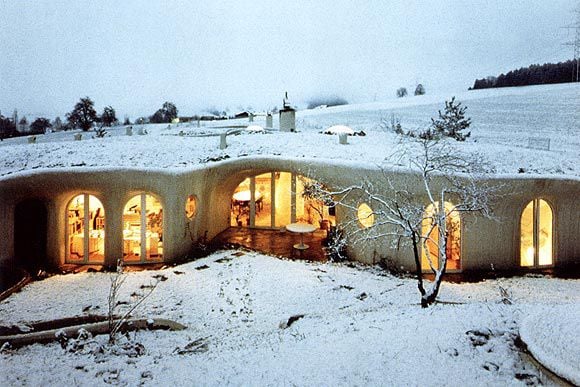 Earth House Estate Lättenstrasse in Dietikon, Switzerland by Vetsch Architektur Homesthetics winter view