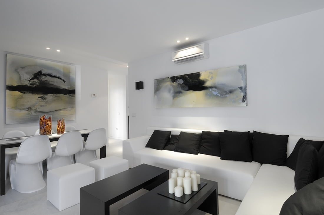 elegant art deco furniture in black and white contemporary interior space dream home minimalsim