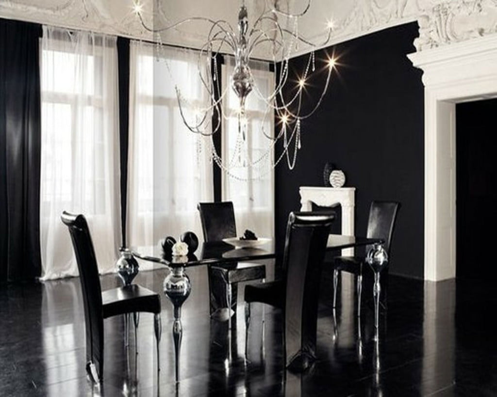 elegant chic space dinning area black and white contemporary design