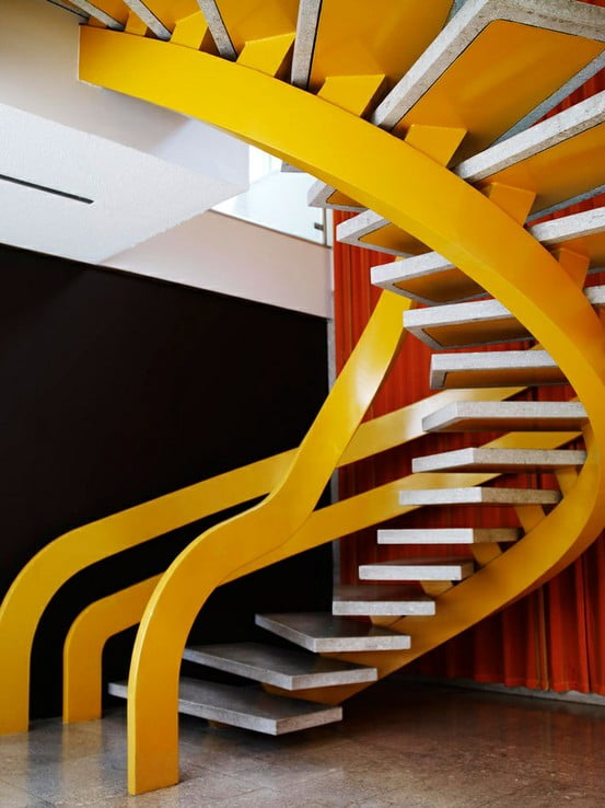 12 One of a Kind Round Staircase Designs For Your Modern Mansion colorful