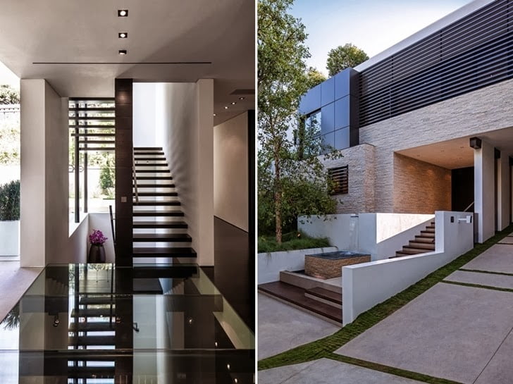 staircase and main access1201 Laurel Way-Cliff View Luxurious Modern Mansion in Beverly Hills California into 