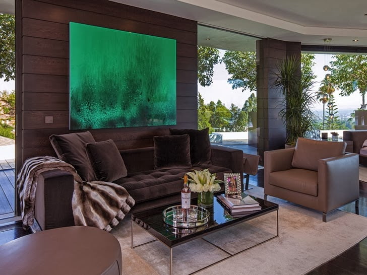 living area in the 1201 Laurel Way-Cliff View Luxurious Modern Mansion in Beverly Hills California