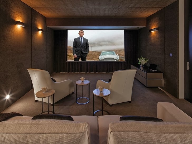 cinema room 1201 Laurel Way-Cliff View Luxurious Modern Mansion in Beverly Hills California