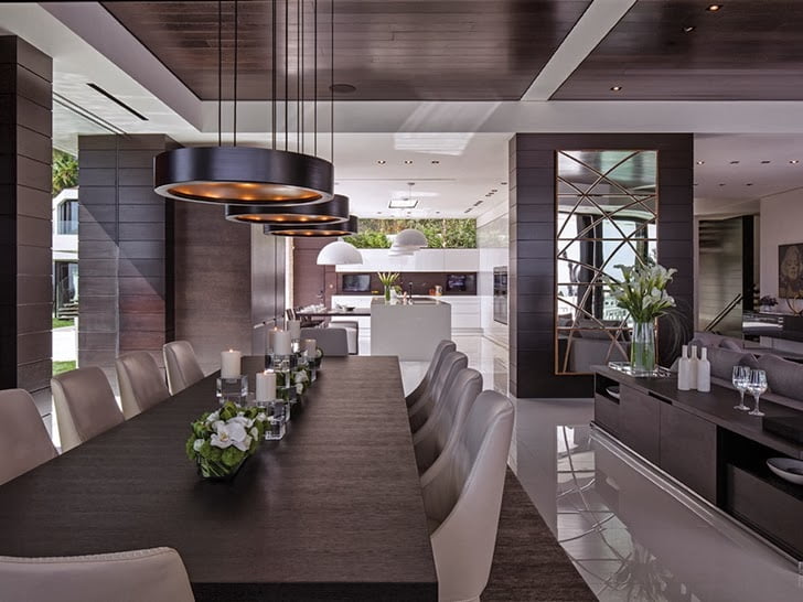 extraordinary dinning area of the 1201 Laurel Way-Cliff View Luxurious Modern Mansion in Beverly Hills California
