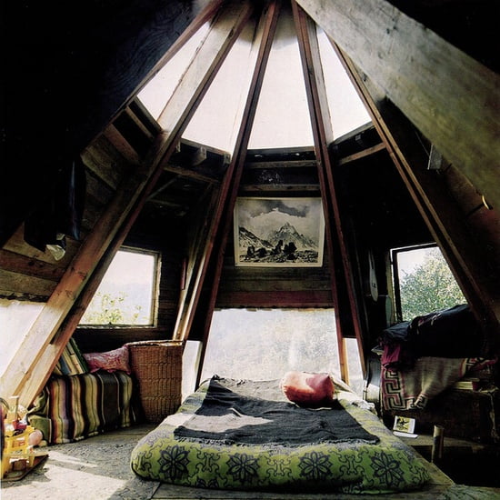 ten realized out of wood with skylight and extraordinary lightning transformed in a bed