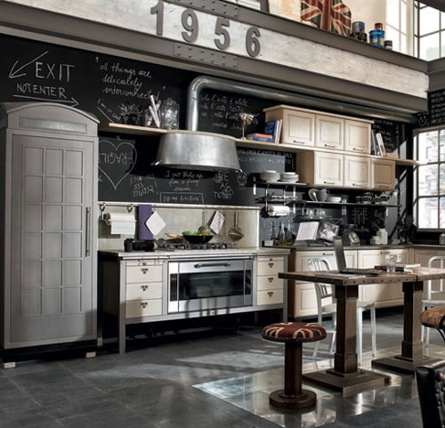 industrial kitchen design shabby chick design in black and white