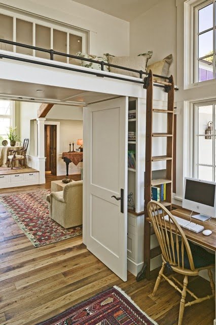 small bed above the door in stark white