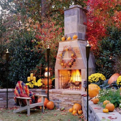 chimeny outdoor fireplace DIY -Welcome the Fall with Warm and Cozy Patio Decorating Ideas homesthetics (41)