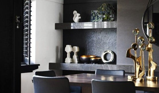Contemporary Black Interior Design with Vibrant Accents vibrant