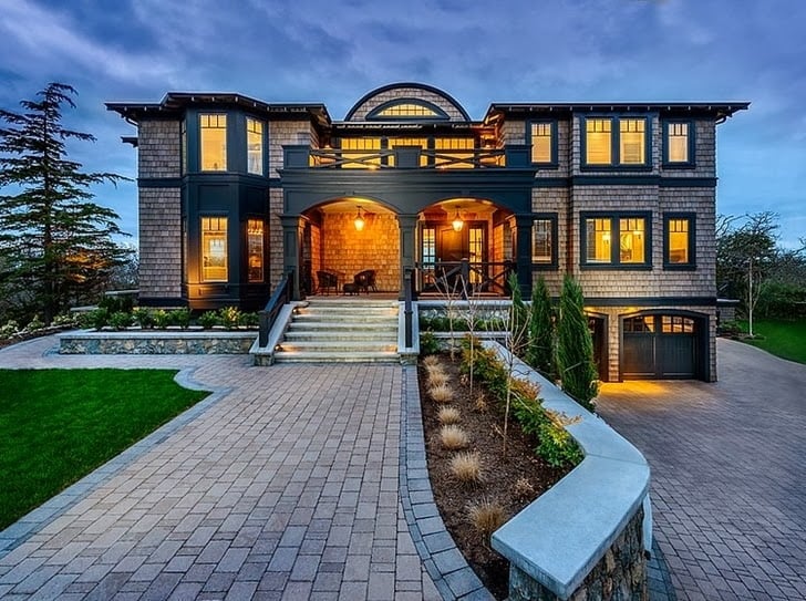 Canadian Beach Mansion Reflected in Rich Color Pallet dream home