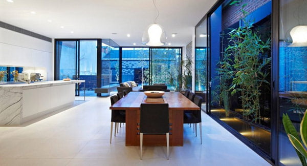 Mix of Styles in Enclave House by BKK Architects in Melbourne Australia dinning area