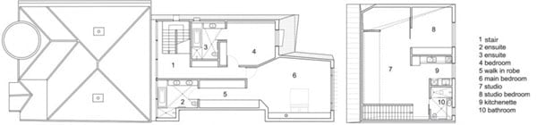 Mix of Styles in Enclave House by BKK Architects in Melbourne Australia floorplan