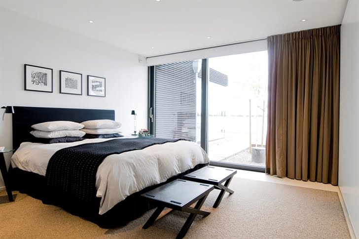 bedroom interior design Nilsson Villa-Modern Beach House With Black and White Interior Design in Sweden 