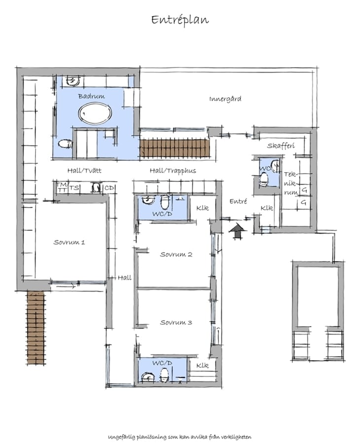floor plan blueprint groundfloor of the Nilsson Villa-Modern Beach House With Black and White Interior Design in Sweden 
