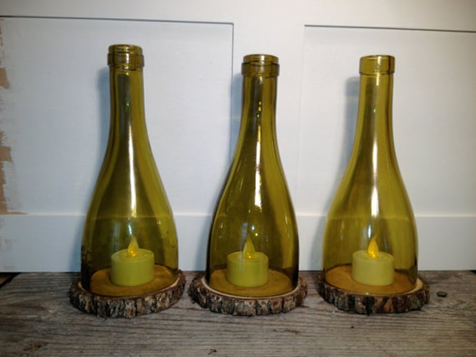 candles wine bottle art 20 Creative & Inspiring Ideas of How to Recycle Wine Bottles Into Pieces of