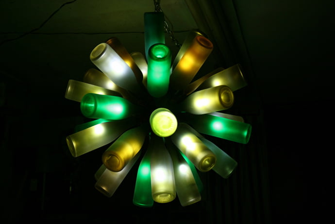 WINE bottle lamp wine bottle art 20 Creative & Inspiring Ideas of How to Recycle Wine Bottles Into Pieces of