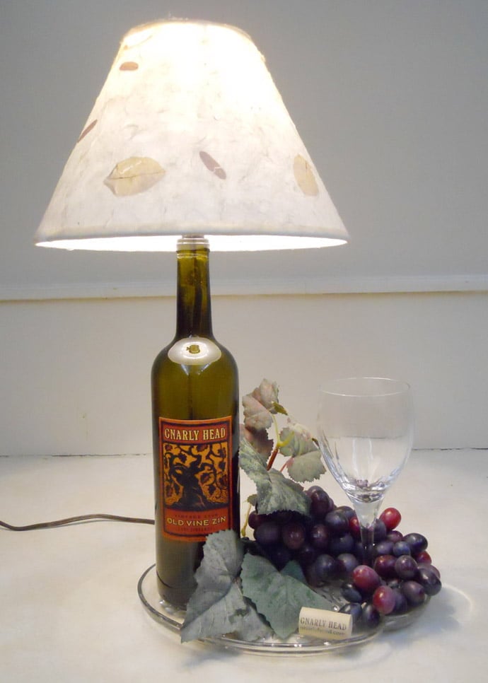 lamp made wine bottle art 20 Creative & Inspiring Ideas of How to Recycle Wine Bottles Into Pieces of