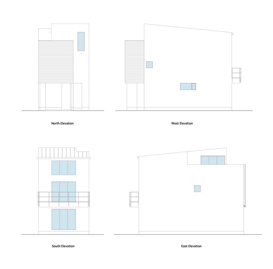 blueprint floorplant section plane trough Minimalist-Japanese-Residence-Enhancing-a-Narrow-Site-House-F-homesthetics-studio