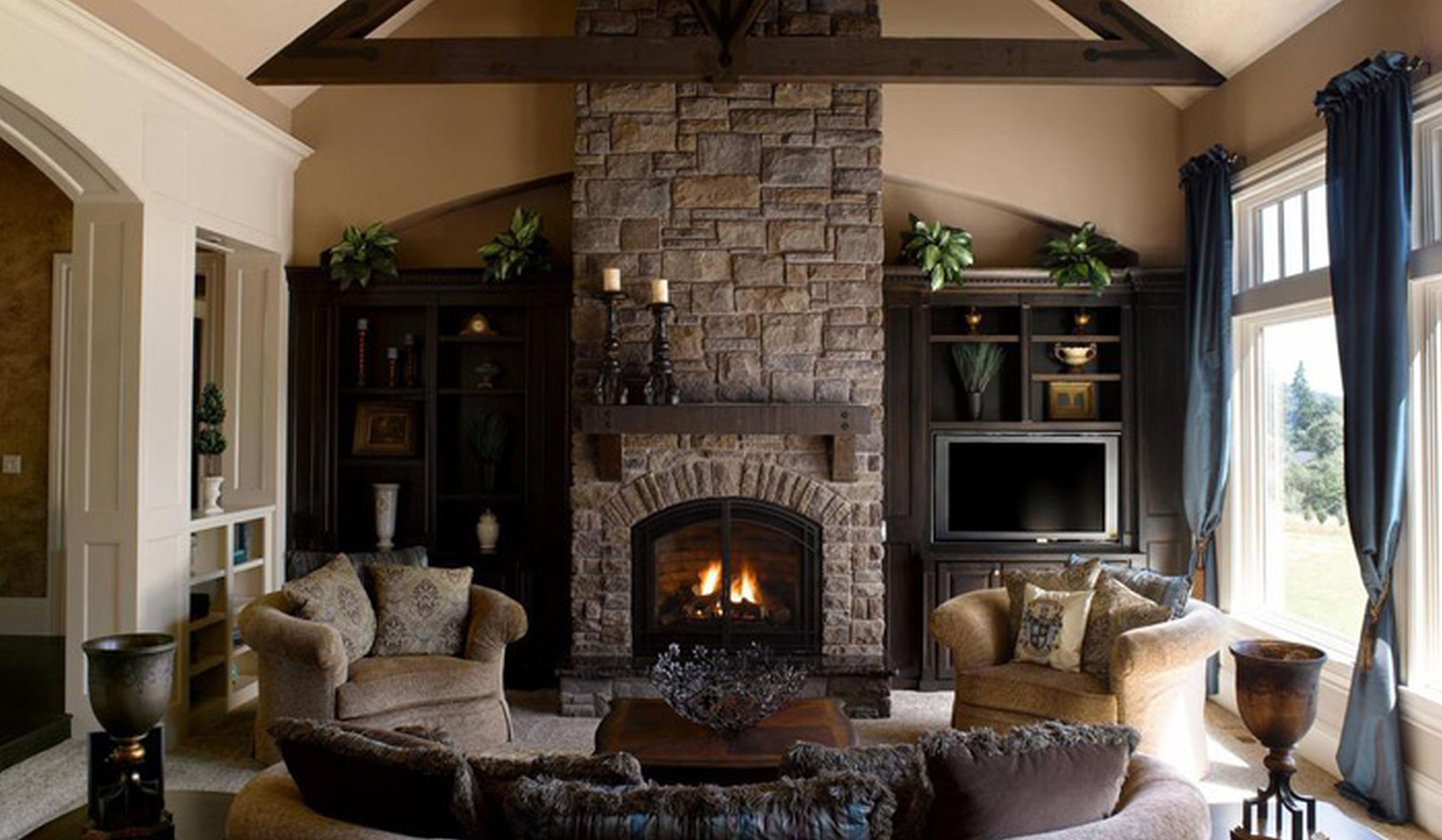 25 Stone Fireplace Designs to Warm your Home 