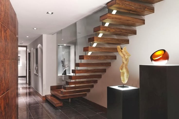 superb fireplace Different-Wooden-Types-of-Stairs-for-Modern-Homes