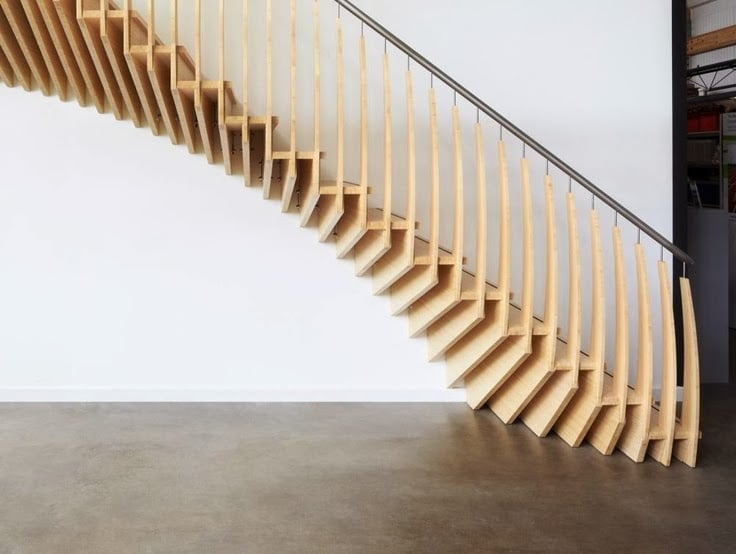 sculptural Different-Wooden-Types-of-Stairs-for-Modern-Homes