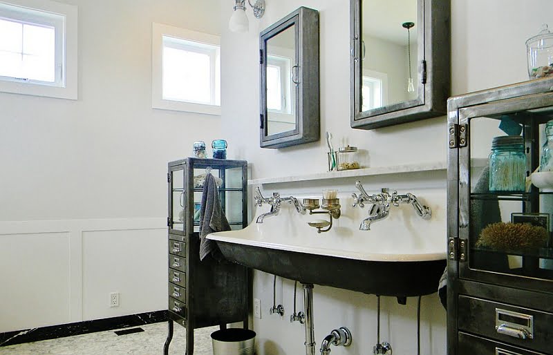 Floating Apothecary Cabinets Highlighting The Design Line